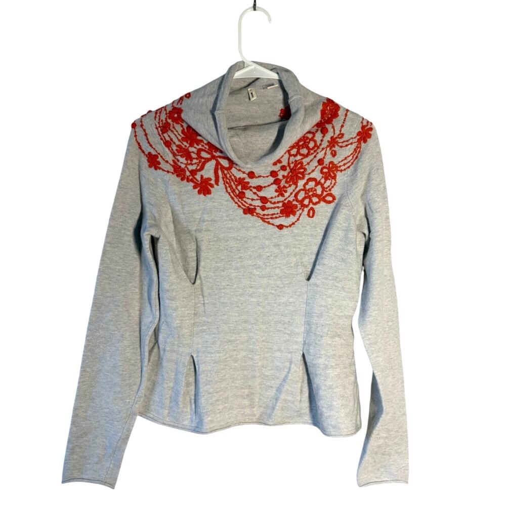 Anthropologie Moth Merino Wool Angora Sweater Boho Sz M